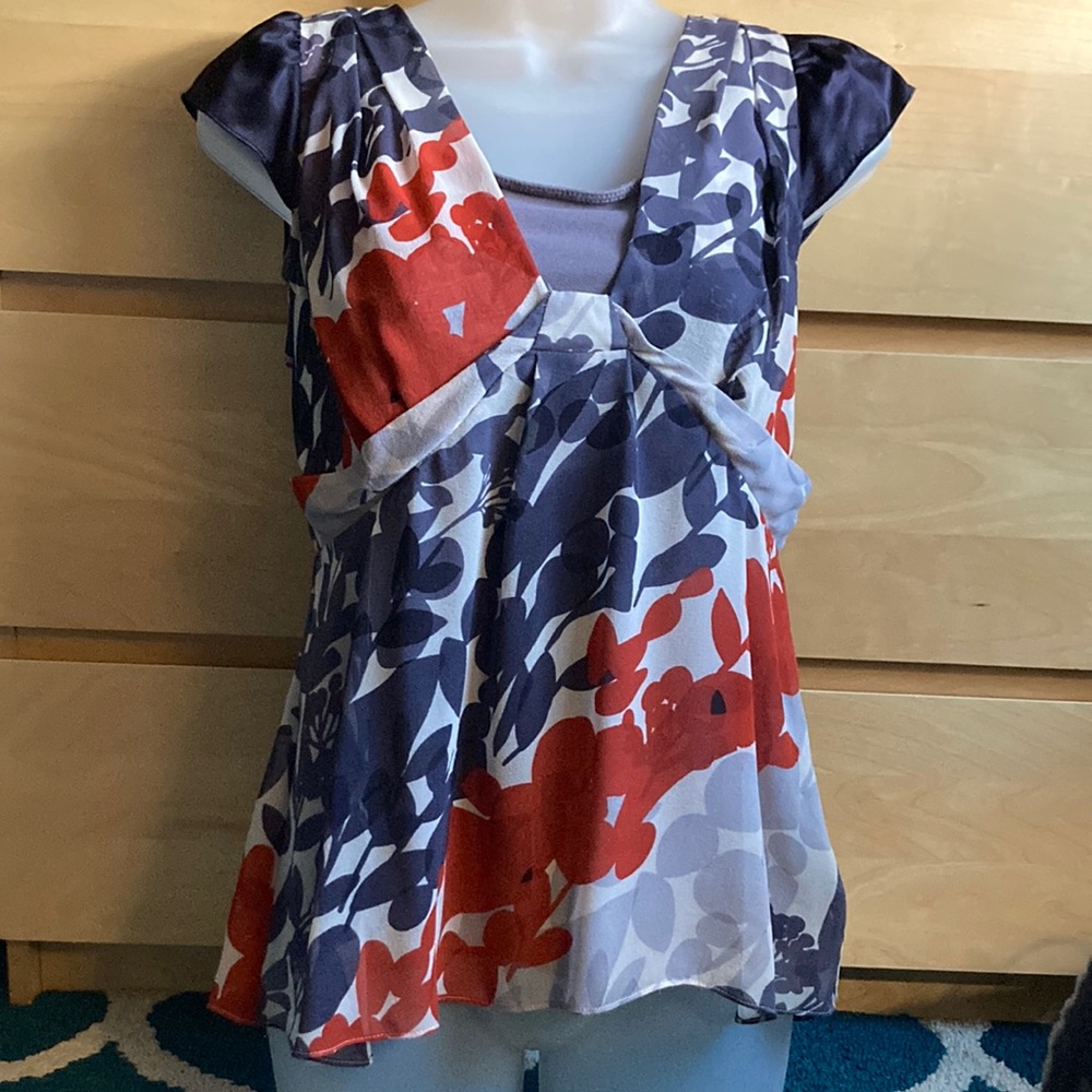 Anthropologie Odille 100% Silk Floral Blouse - Picture 4 of 9